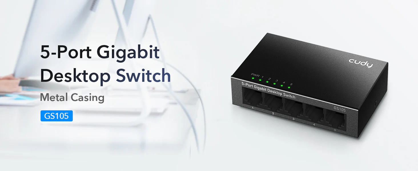 CUDY 5 PORT 10/100/1000 MBPS DESKTOP SWITCH GS105 - Image 4