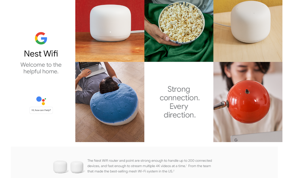 GOOGLE NEST WIFI ROUTER AND POINT 2 PACK GA01425 - Image 5