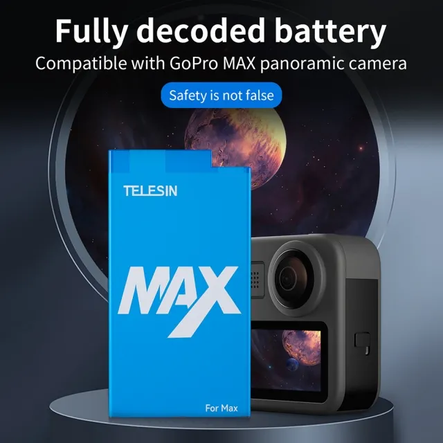 TELESIN GOPRO MAX 1600MAH BATTERY - Image 3