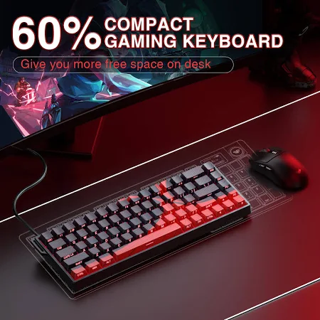 AULA 68 KEYS RGB 65% WIRED MECHANICAL GAMING KEYBOARD WING CHUN MAGNETIC SWITCH BLACK WIN68 - Image 3