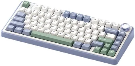 AULA 75 KEYS RGB 75% MECHANICAL GAMING KEYBOARD TRI-MODE KNOB ICE VEIN SWITCH LTPRP-BG-LTGRN F75 - Image 3