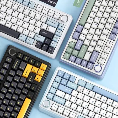 AULA 75 KEYS RGB 75% MECHANICAL GAMING KEYBOARD TRI-MODE KNOB ICE VEIN SWITCH LTPRP-BG-LTGRN F75 - Image 2