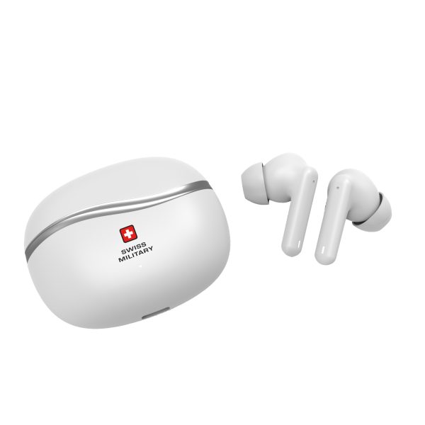 SWISS MILITARY VICTOR 4 ACTIVE NC ENC WIRELESS EARBUDS WHITE SM-VICTOR-4ANC-ENC-WHI - Image 2