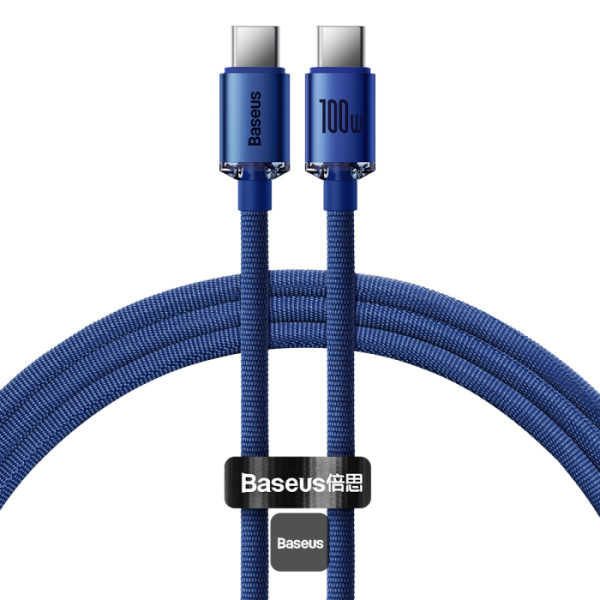 BASEUS CRYSTAL SHINE 20W TYPE C TO LIGHTNING CABLE 2M BLUE - Image 2