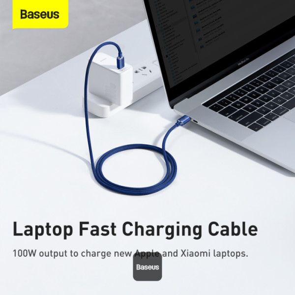 BASEUS CRYSTAL SHINE 20W TYPE C TO LIGHTNING CABLE 2M BLUE - Image 4