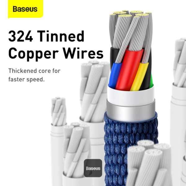 BASEUS CRYSTAL SHINE 20W TYPE C TO LIGHTNING CABLE 2M BLUE - Image 7