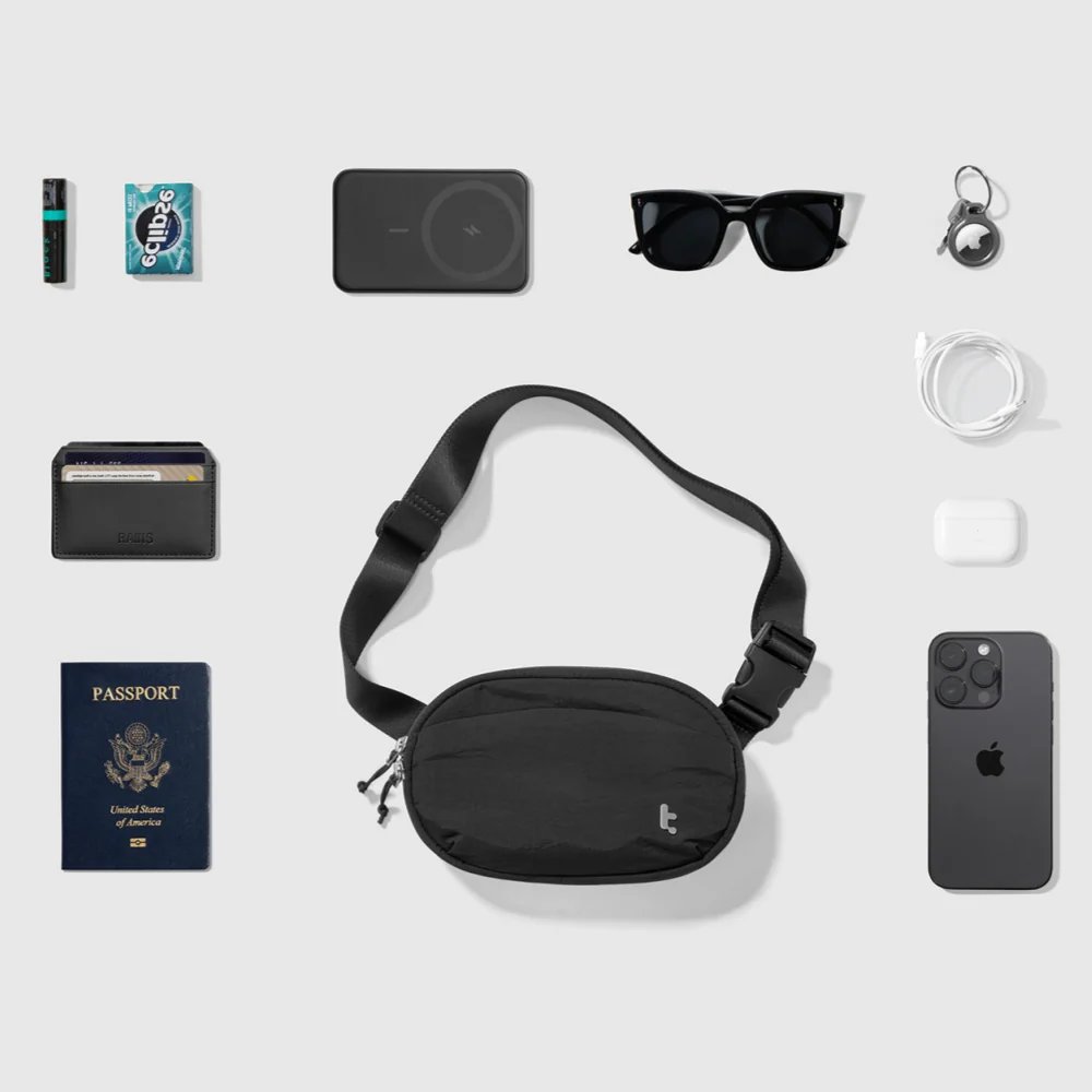TOMTOC SLINGBEAN T32 BELT BAG BLACK T32S1D1 - Image 2