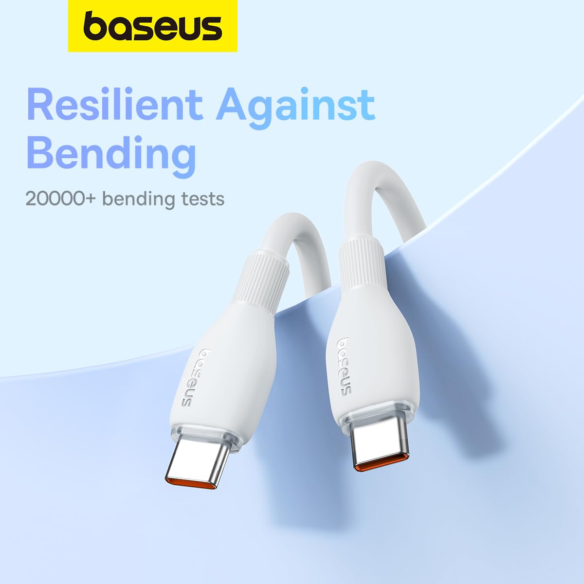 BASEUS PUDDING SERIES USB TO TYPE C 100W CABLE 2M WHITE - Image 4