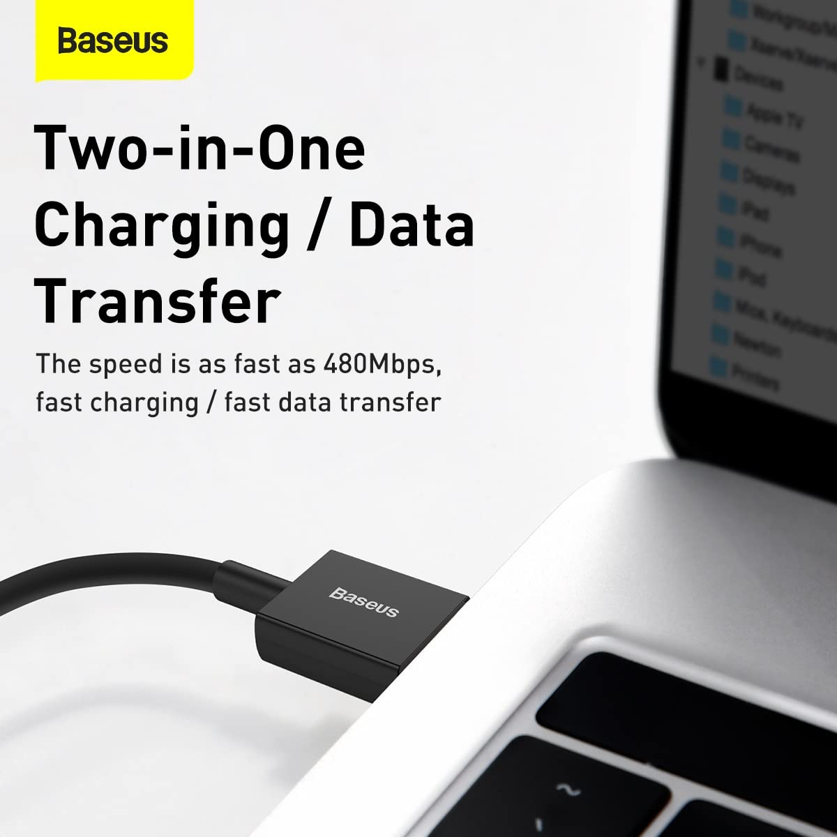 BASEUS USB TO MICRO 2A DATA CABLE 1M BLACK - Image 7