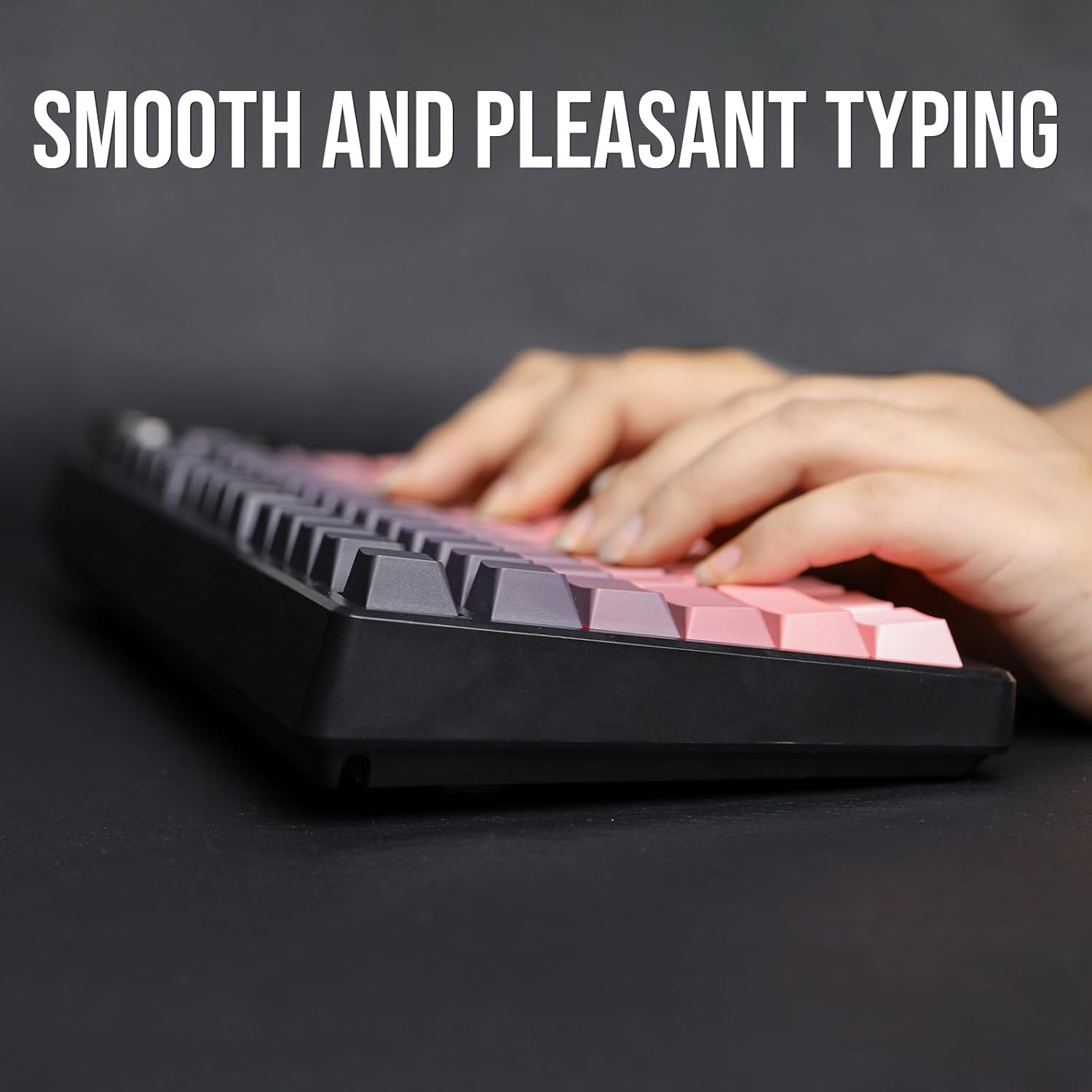 AULA 87 KEYS RGB 80% MECHANICAL GAMING KEYBOARD TRI-MODE GRAYWOOD V4 SWITCH GRADIENT BK-PNK F87 PRO - Image 8