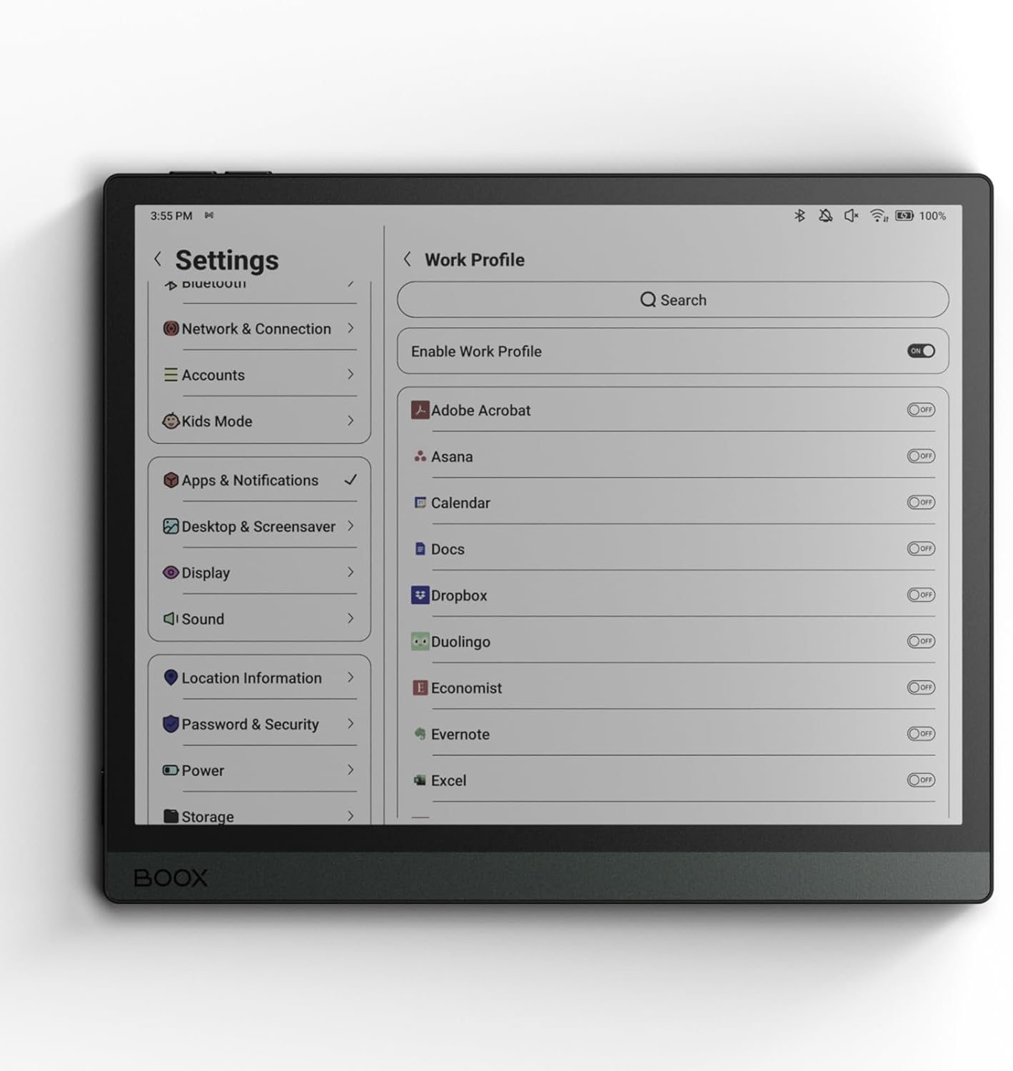 BOOX TAB ULTRA C PRO E-PAPER 10.3 INCH TABLET COSMIC BLACK WITH CASE BROWN - Image 4