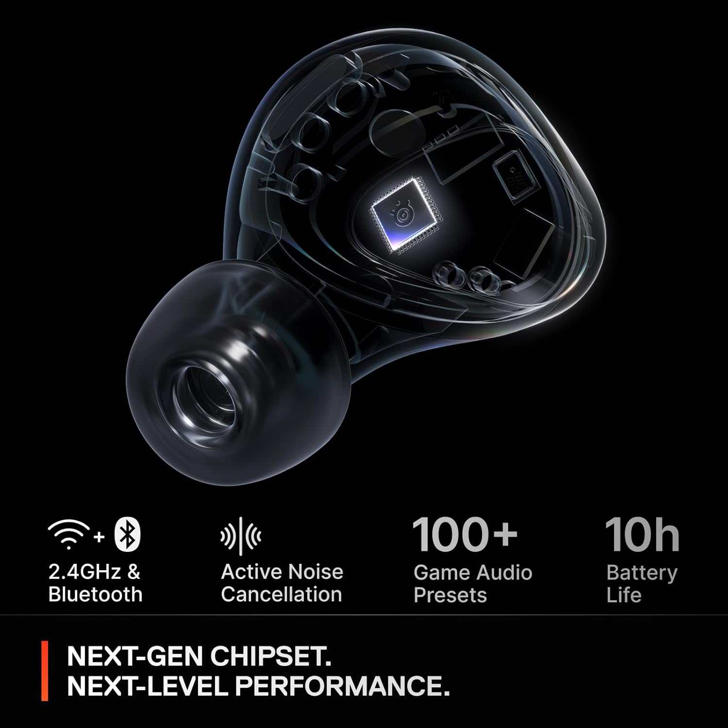 STEELSERIES ARCTIS GAMEBUDS WIRELESS NOISE CANCELLING GAMING EARBUDS FOR PS5 WHITE 61682 - Image 4