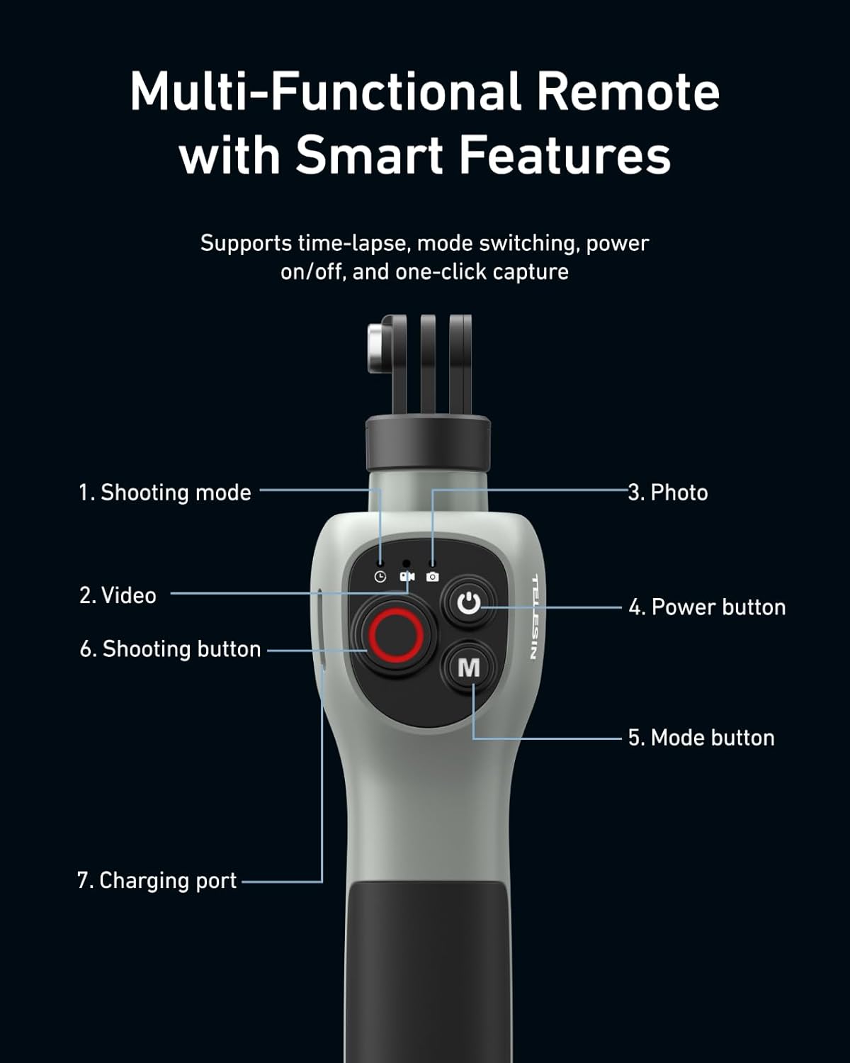 TELESIN GOPRO HERO 12 UNDER WATER SELFIE STICK WITH REMOTE CONTROL GP-WBT-001 - Image 8