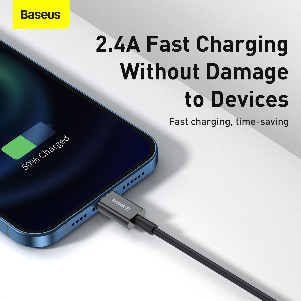 BASEUS USB TO MICRO 2A DATA CABLE 1M BLACK - Image 4