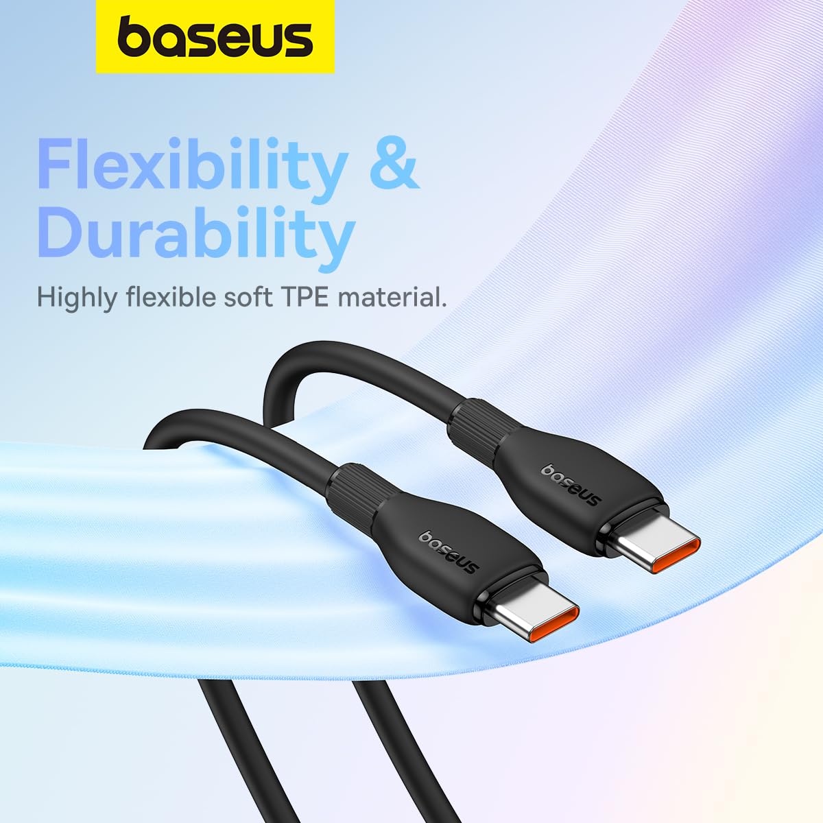 BASEUS PUDDING SERIES TYPE C TO LIGHTNING 20W CABLE 1.2M BLACK - Image 4