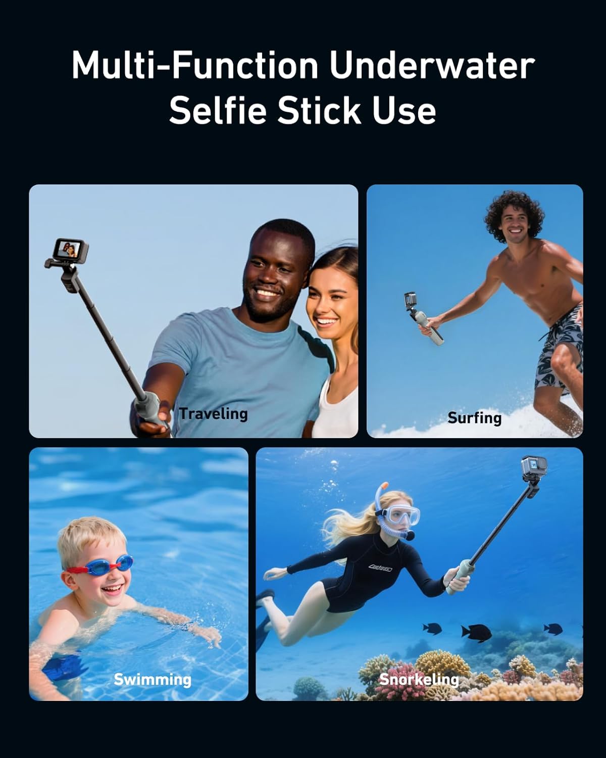 TELESIN GOPRO HERO 12 UNDER WATER SELFIE STICK WITH REMOTE CONTROL GP-WBT-001 - Image 7