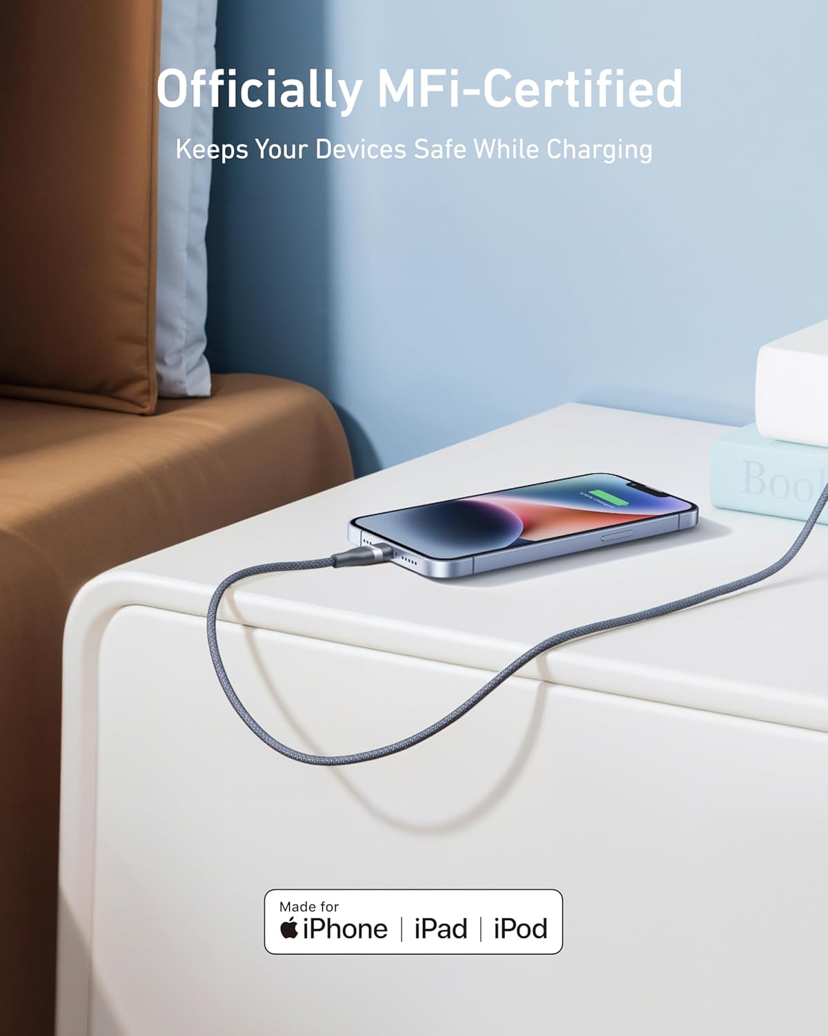 ANKER USB-C TO LIGHTNING BRAIDED CABLE 3FT BLACK A82B2011 - Image 7