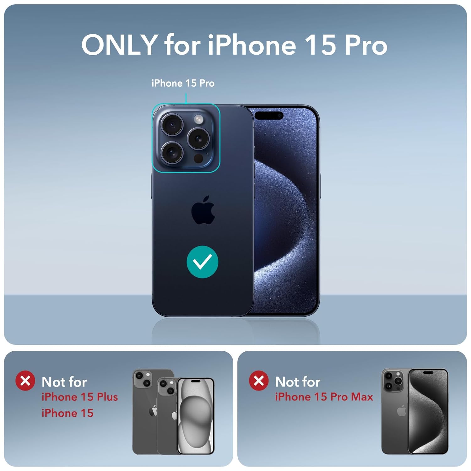 ESR IPHONE 15 PRO MAX AIR ARMOR SERIES CLEAR CASE FROSTED BLACK - Image 2