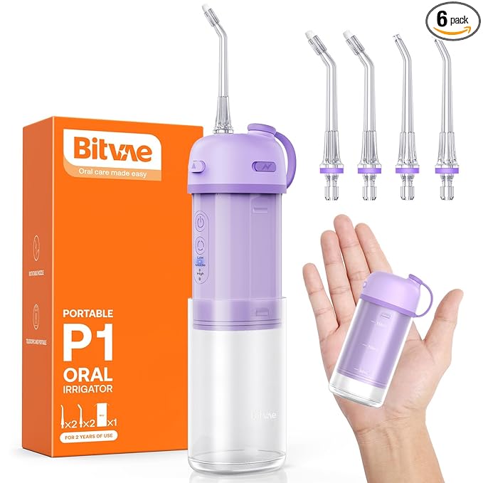 BITVAE WATER FLOSSER P1 CORDLESS PORTABLE MINI ORAL IRRIGATOR WHITE BV-P1 - Image 2