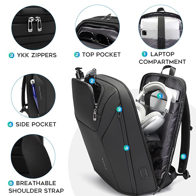 BANGE BACKPACK BLACK BG-7802 - Image 3