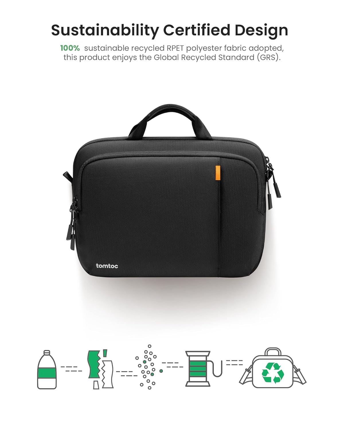 TOMTOC DEFENDER A30 15-16 INCH LAPTOP SHOULDER BAG BLACK A30F2D1 - Image 6