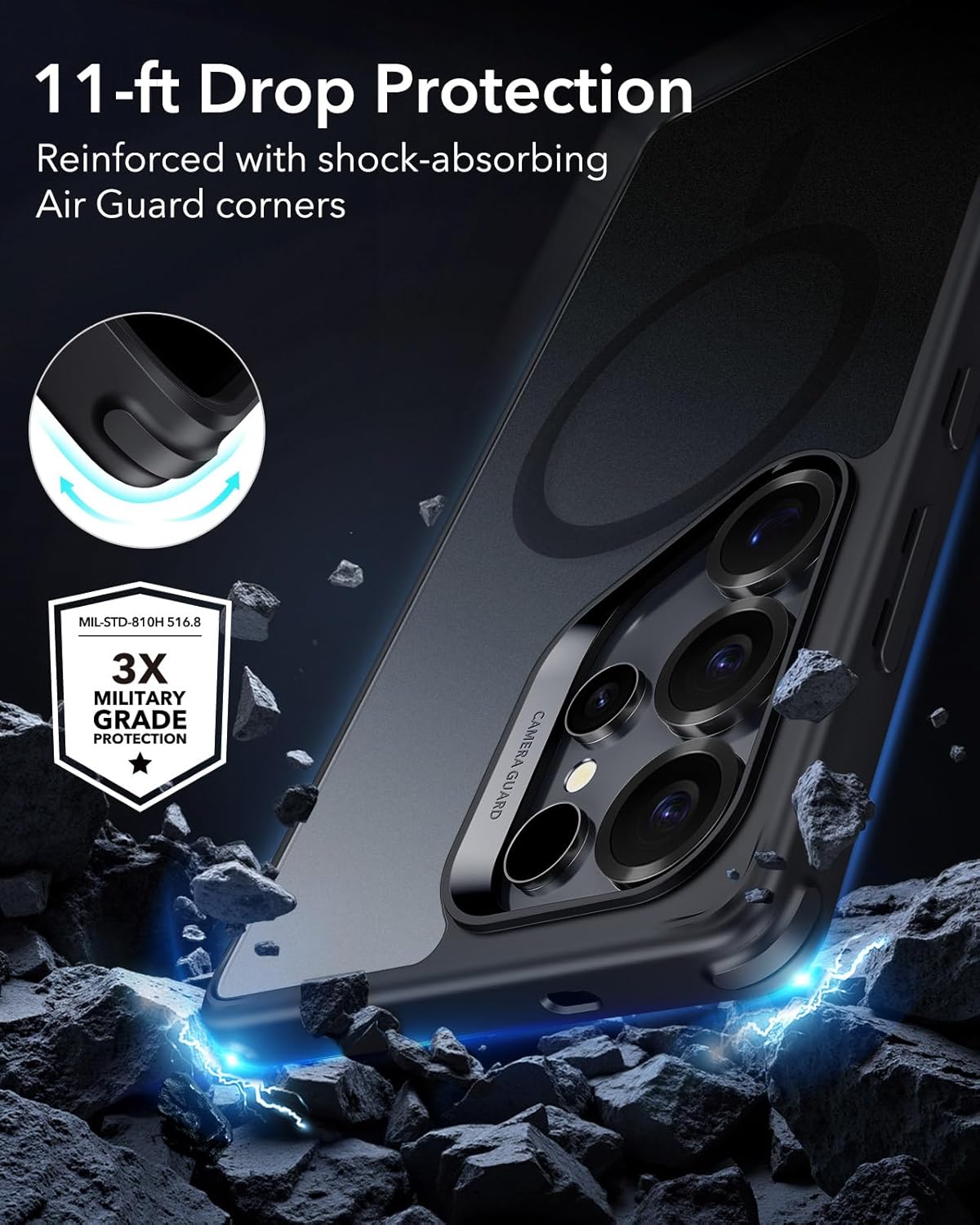 ESR SAMSUNG S25 ULTRA CLASSIC HYBRID CASE FROSTED BLACK - Image 5