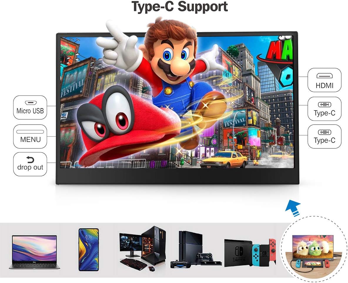 ANMITE 15.6 INCH IPS FULL HD METAL BODY PORTABLE MONITOR A156W02 - Image 5
