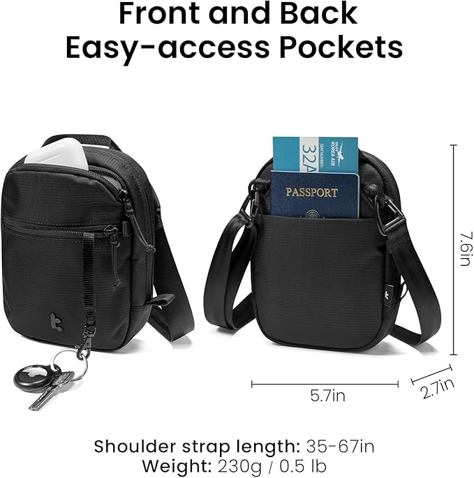 TOMTOC AVIATOR T37 TRAVEL CROSSBODY BAG BLACK T37S1D1 - Image 7