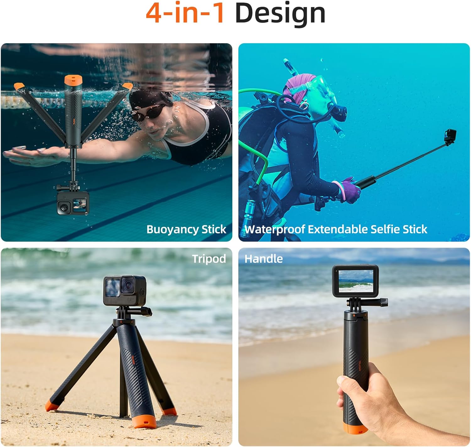 TELESIN FLOATING TRIPOD SELFIE STICK S1-TSS-02 - Image 2