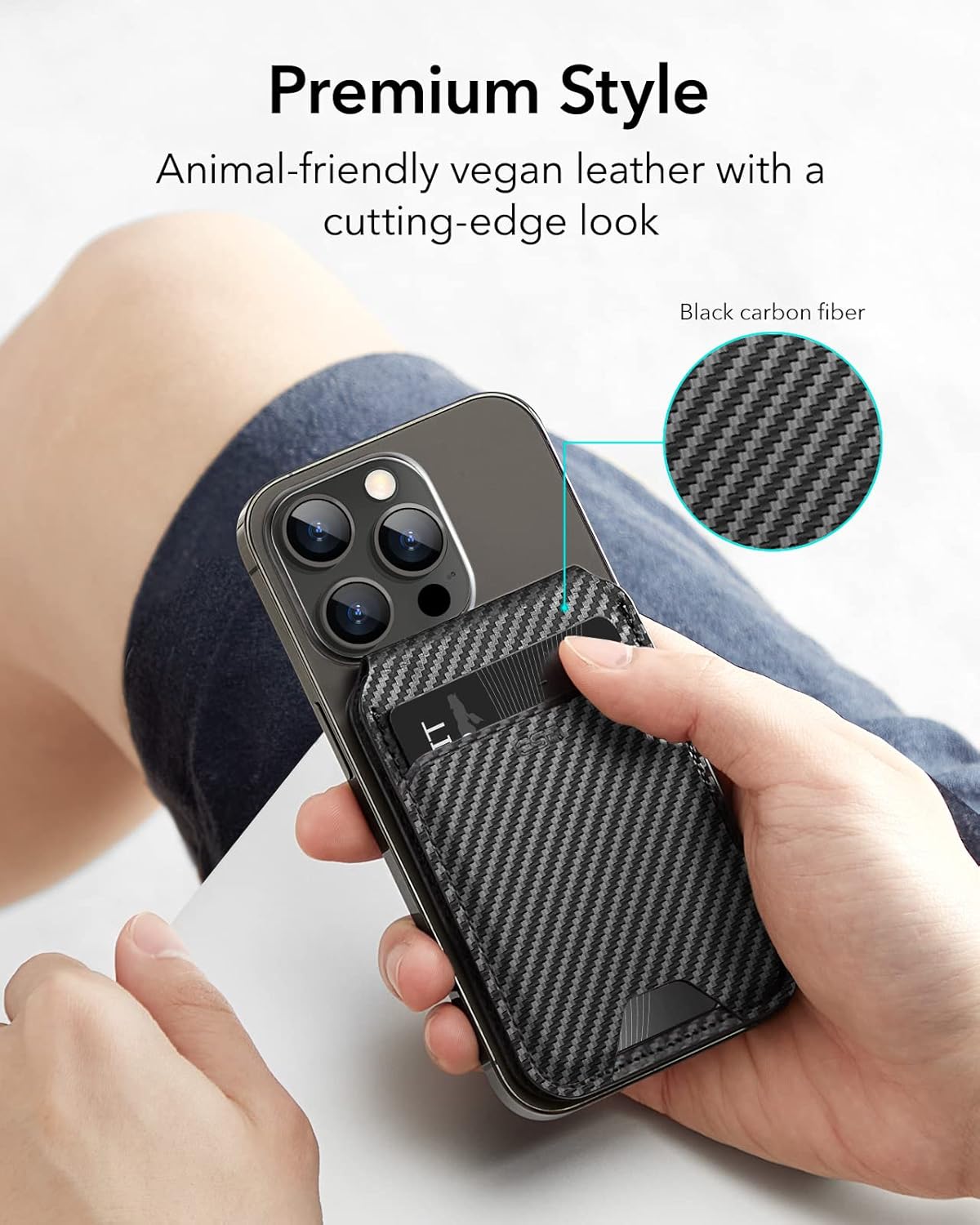 ESR CARBON FIBER MAGNETIC WALLET BLACK - Image 4
