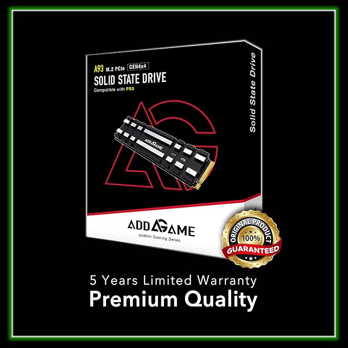 ADDLINK ADGAME A93 M.2 PCIE NVME GEN 4X4 2TB SSD WITH HEATSINK BLACK AD2TBA93M2P - Image 6