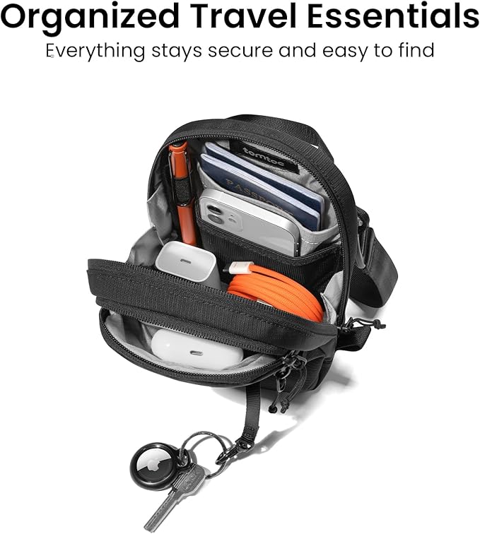 TOMTOC AVIATOR T37 TRAVEL CROSSBODY BAG BLACK T37S1D1 - Image 4