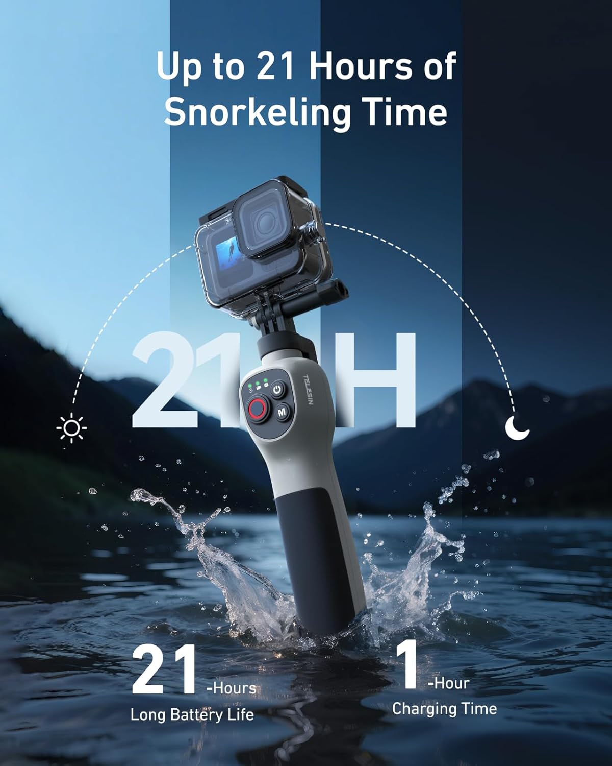 TELESIN GOPRO HERO 12 UNDER WATER SELFIE STICK WITH REMOTE CONTROL GP-WBT-001 - Image 6