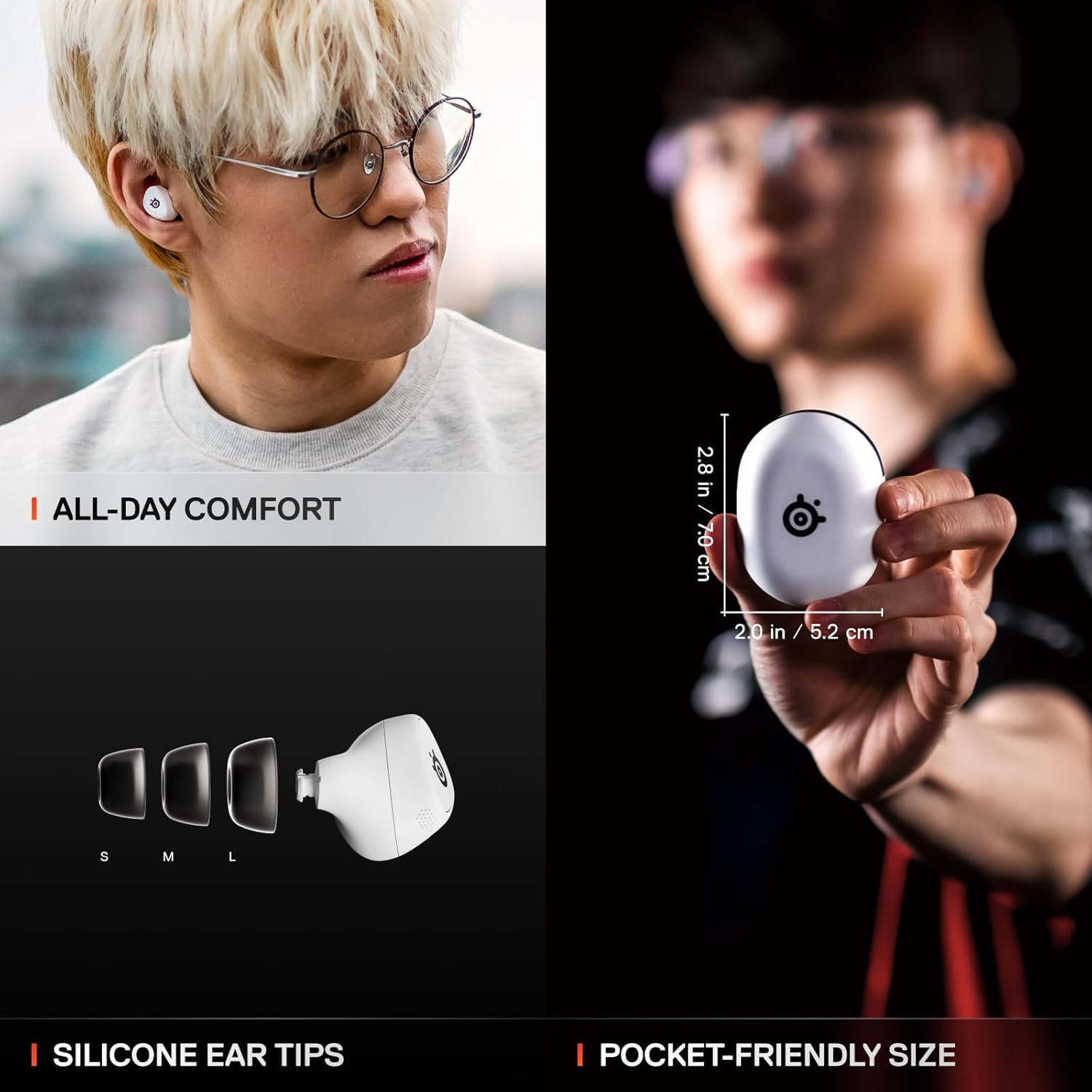STEELSERIES ARCTIS GAMEBUDS WIRELESS NOISE CANCELLING GAMING EARBUDS FOR PS5 WHITE 61682 - Image 7