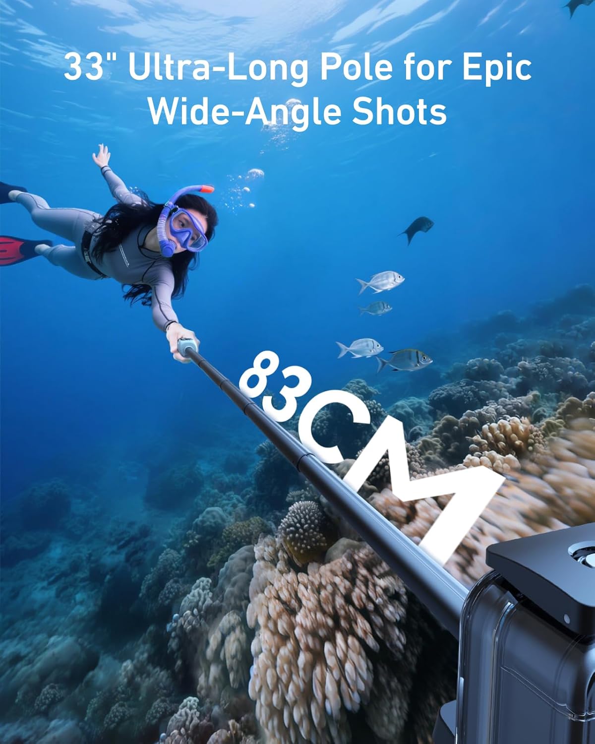 TELESIN GOPRO HERO 12 UNDER WATER SELFIE STICK WITH REMOTE CONTROL GP-WBT-001 - Image 2
