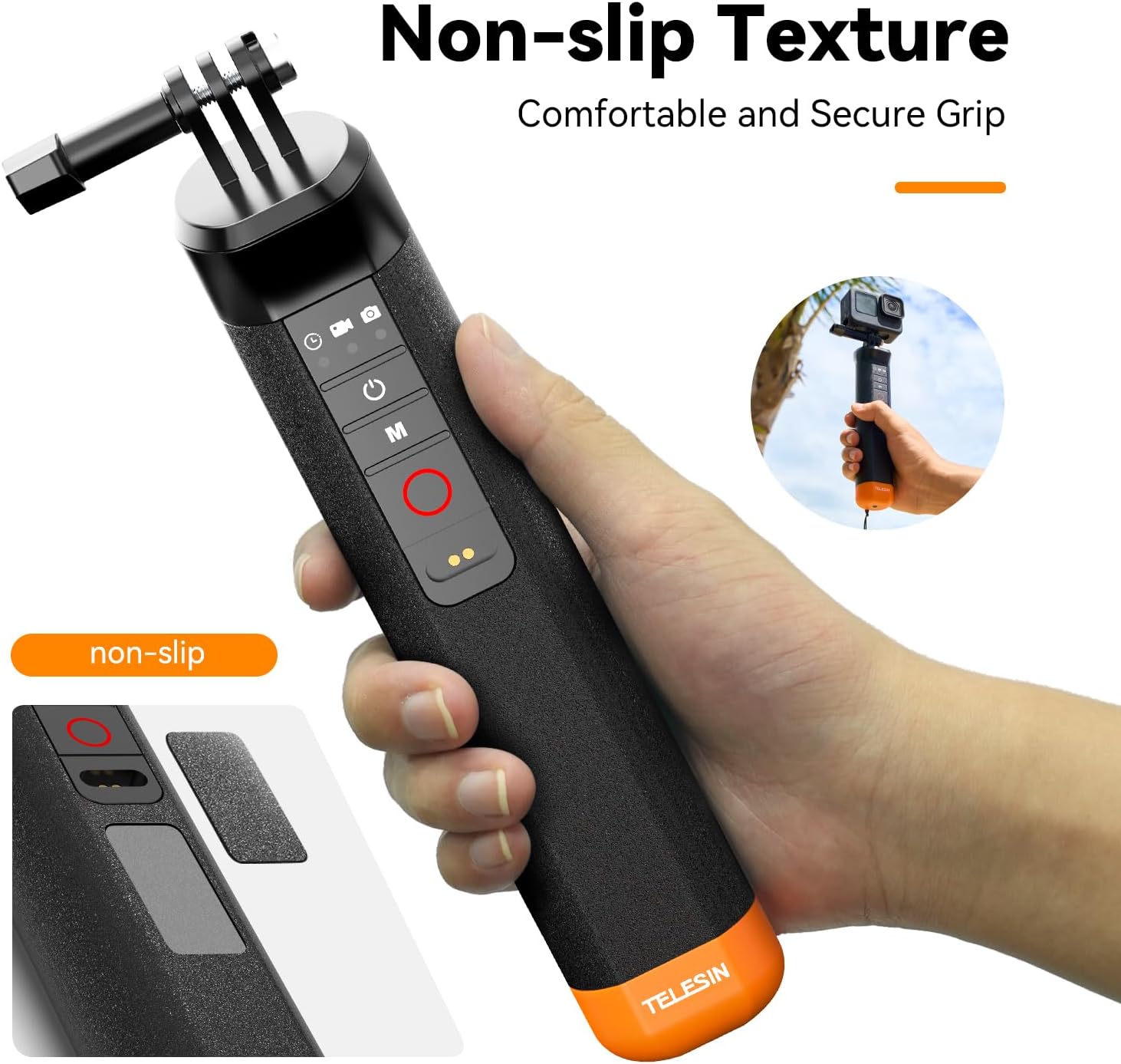 TELESIN FLOATING HAND GRIP WITH REMOTE CONTROL S4-FHG-01-TGP - Image 6