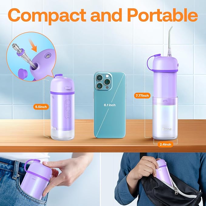 BITVAE WATER FLOSSER P1 CORDLESS PORTABLE MINI ORAL IRRIGATOR WHITE BV-P1 - Image 4