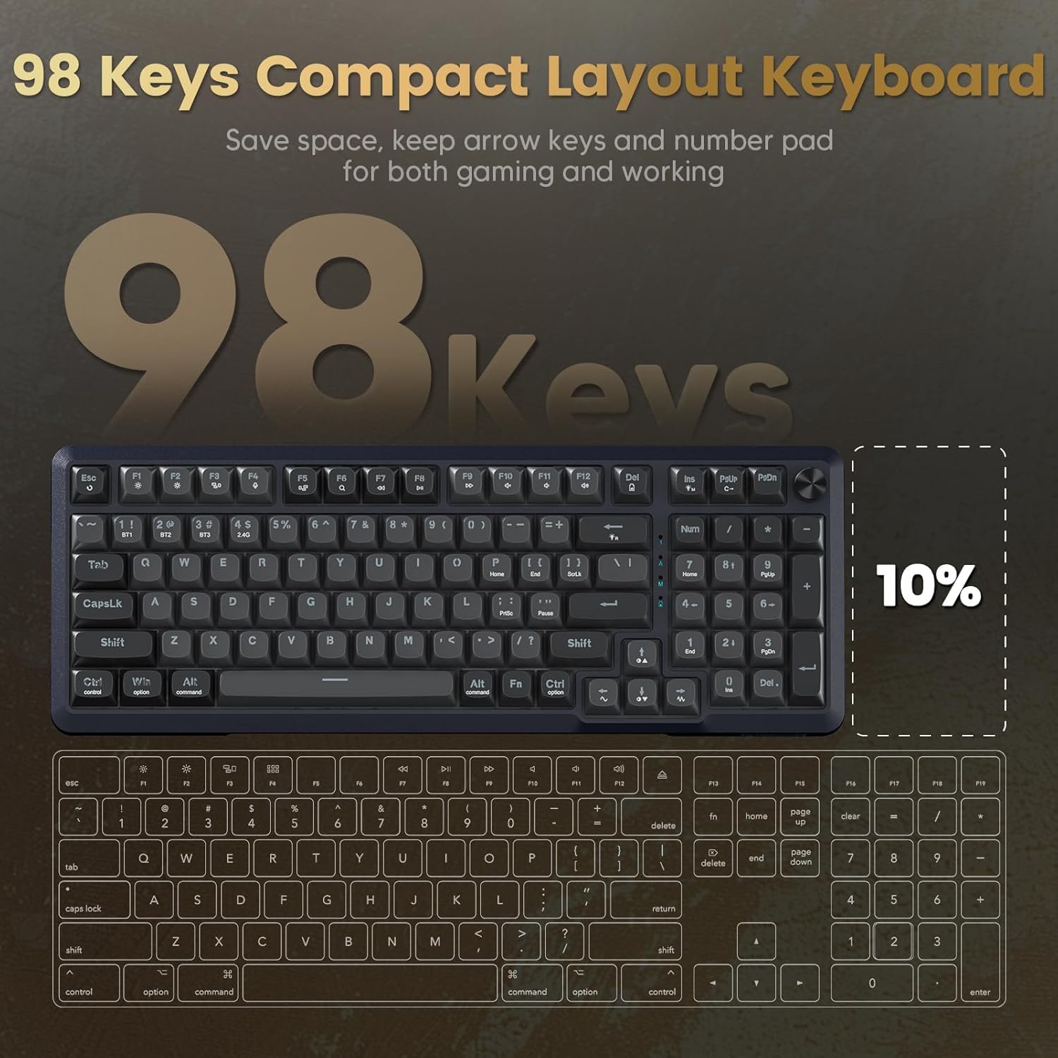 REDRAGON BREAGI PRO GASKET WIRELESS MECHANICAL KEYBOARD CREAM LINEAR SWITCHES K688GB-RGB-PRO - Image 7
