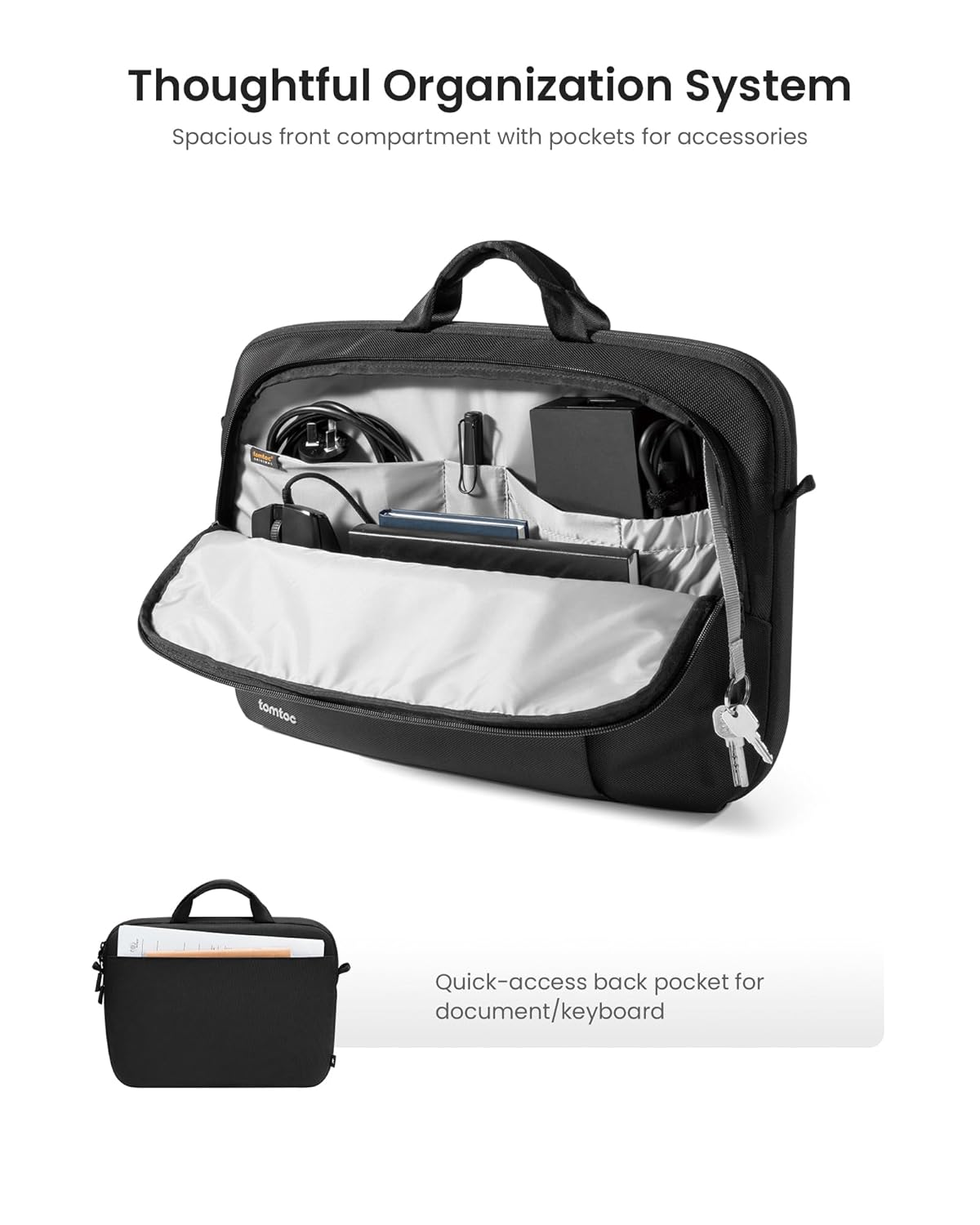 TOMTOC DEFENDER A30 13.5-14 INCH LAPTOP SHOULDER BAG BLACK A30D2D1 - Image 4
