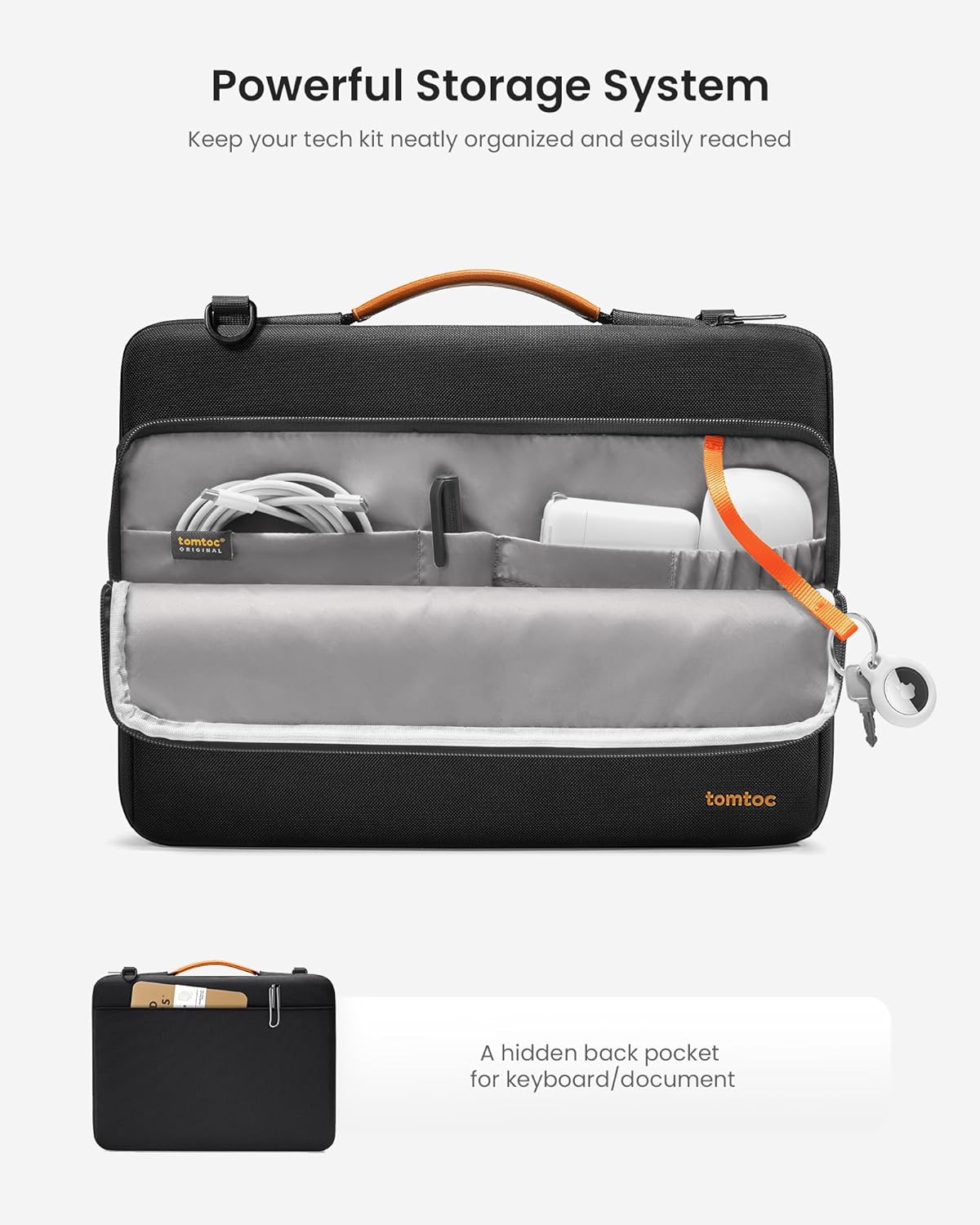 TOMTOC DEFENDER A40 16 INCH LAPTOP SHOULDER BAG BLACK A40F2D1 - Image 2