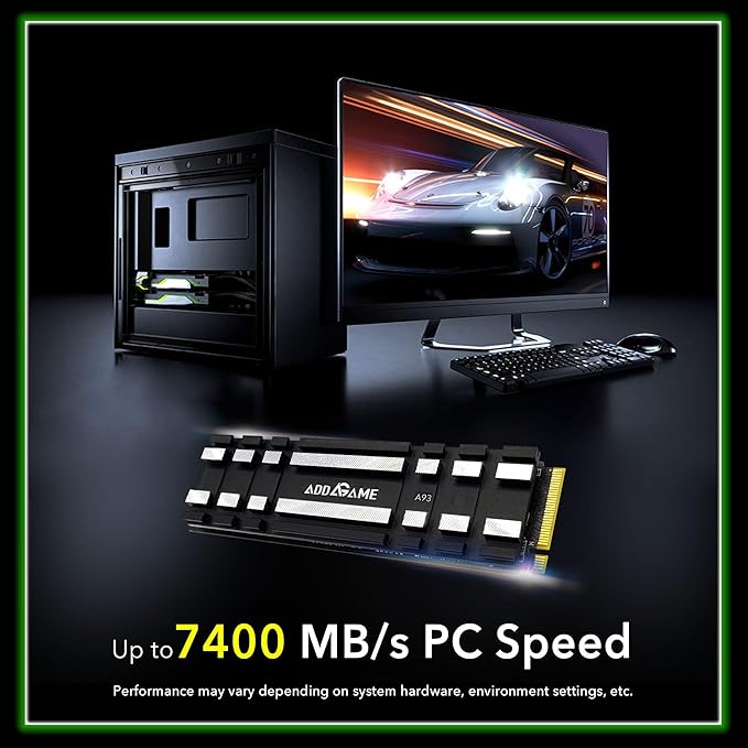 ADDLINK ADGAME A93 M.2 PCIE NVME GEN 4X4 2TB SSD WITH HEATSINK BLACK AD2TBA93M2P - Image 3