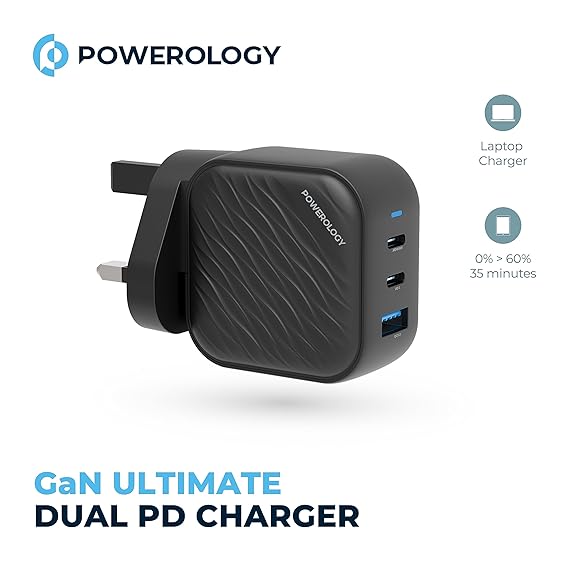 POWEROLOGY GAN DUAL USB C WALL CHARGER PD 45W PWCUQC035 - Image 8