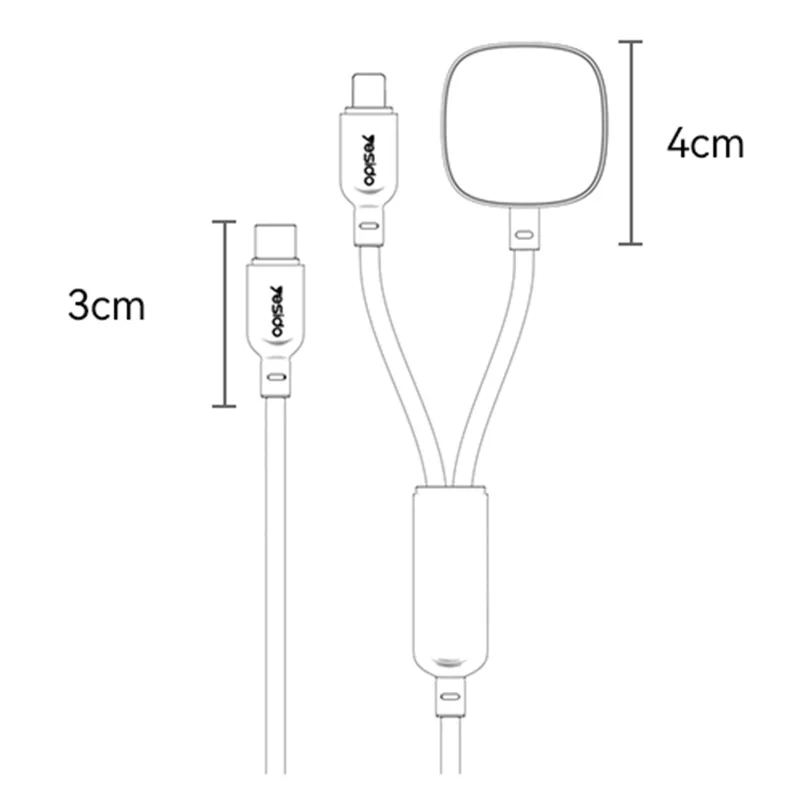 YESIDO 2 IN 1 WATCH CABLE COMPATIBLE USB-L DEVICES AND APPLE WATCH BLACK CA136L - Image 10