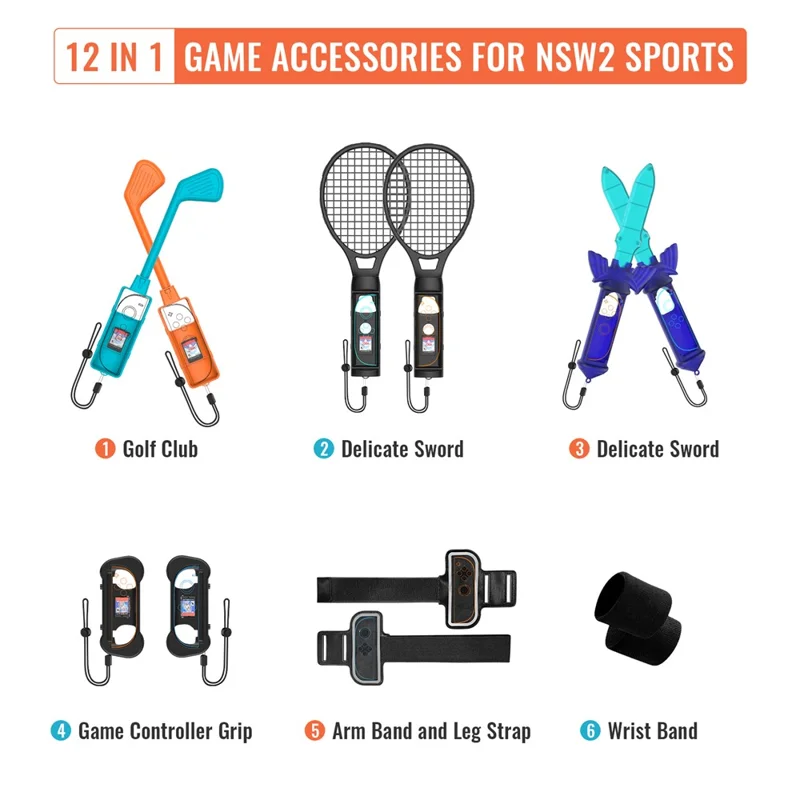 12 IN 1 GAME ACCESSORIES FOR NSW 2 SPORTS - Image 6