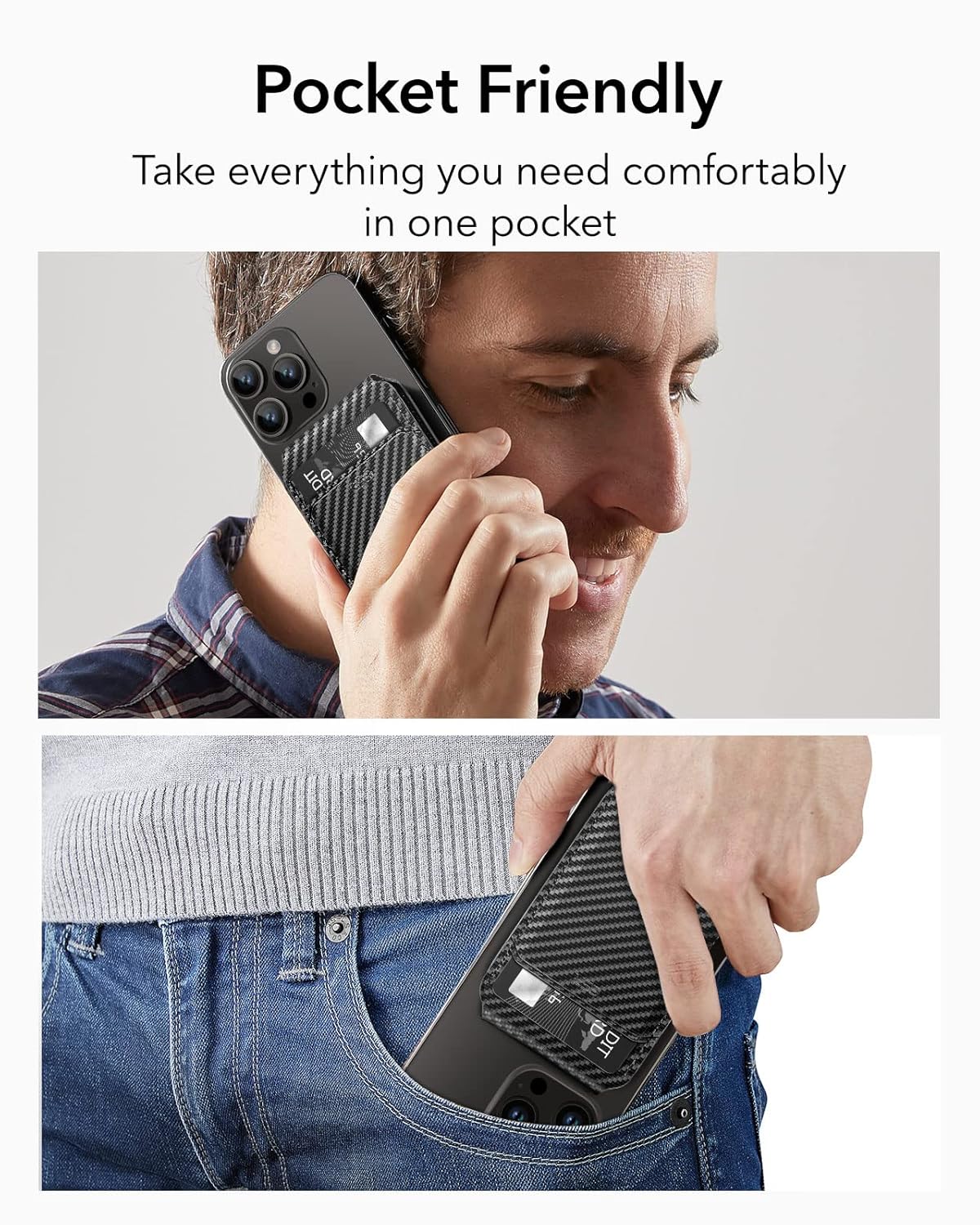 ESR CARBON FIBER MAGNETIC WALLET BLACK - Image 5
