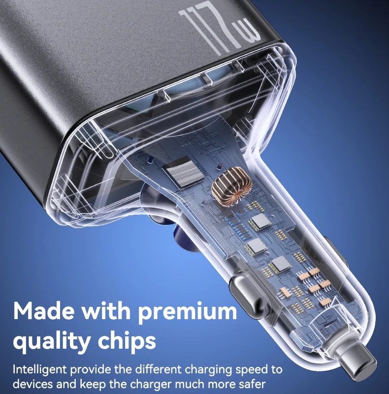 YESIDO 117W SUPER FAST CAR CHARGER BLACK Y63 - Image 7
