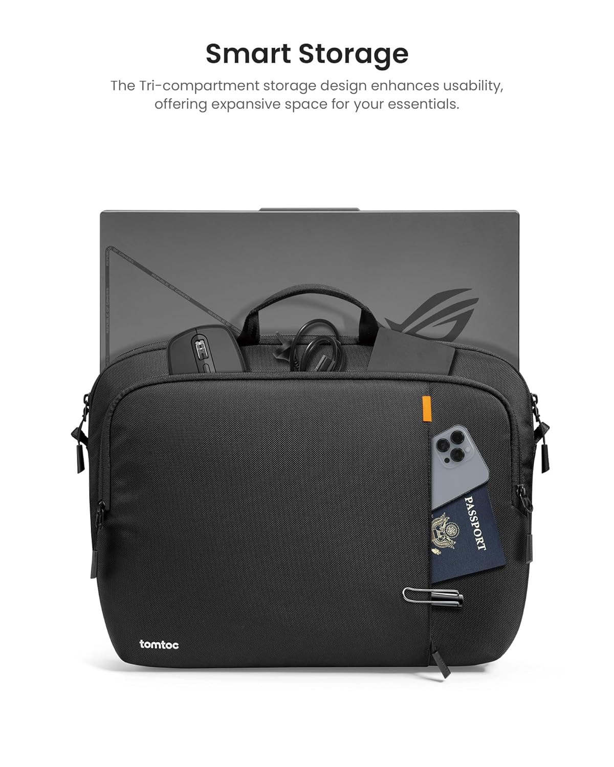 TOMTOC DEFENDER A30 13.5-14 INCH LAPTOP SHOULDER BAG BLACK A30D2D1 - Image 3