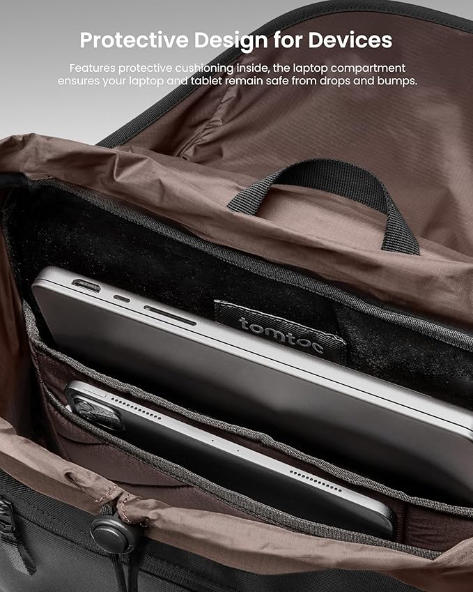 TOMTOC VINTPACK TA1 22L LAPTOP BACKPACK DARK TA1M1D2 - Image 3