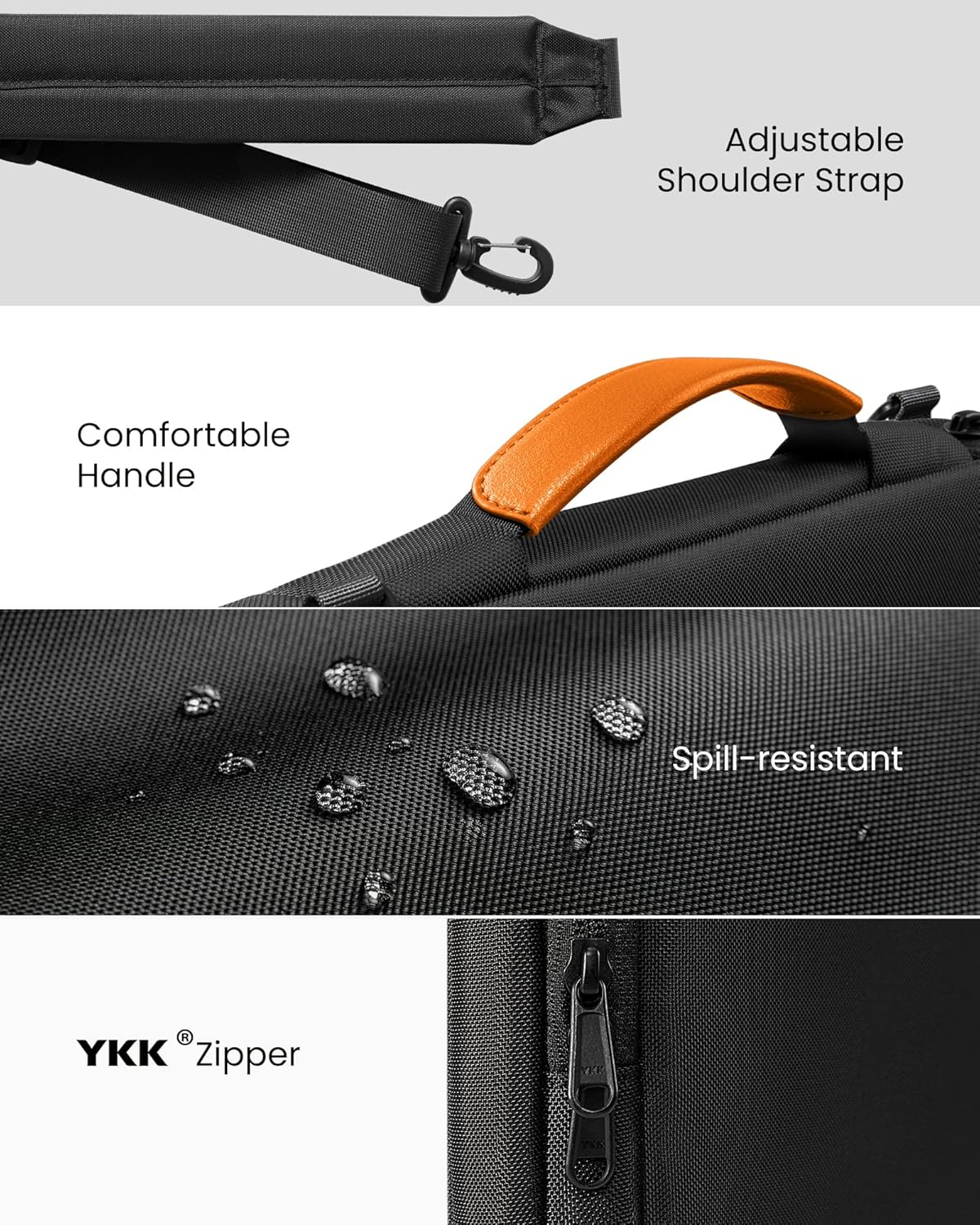 TOMTOC DEFENDER A40 16 INCH LAPTOP SHOULDER BAG BLACK A40F2D1 - Image 9