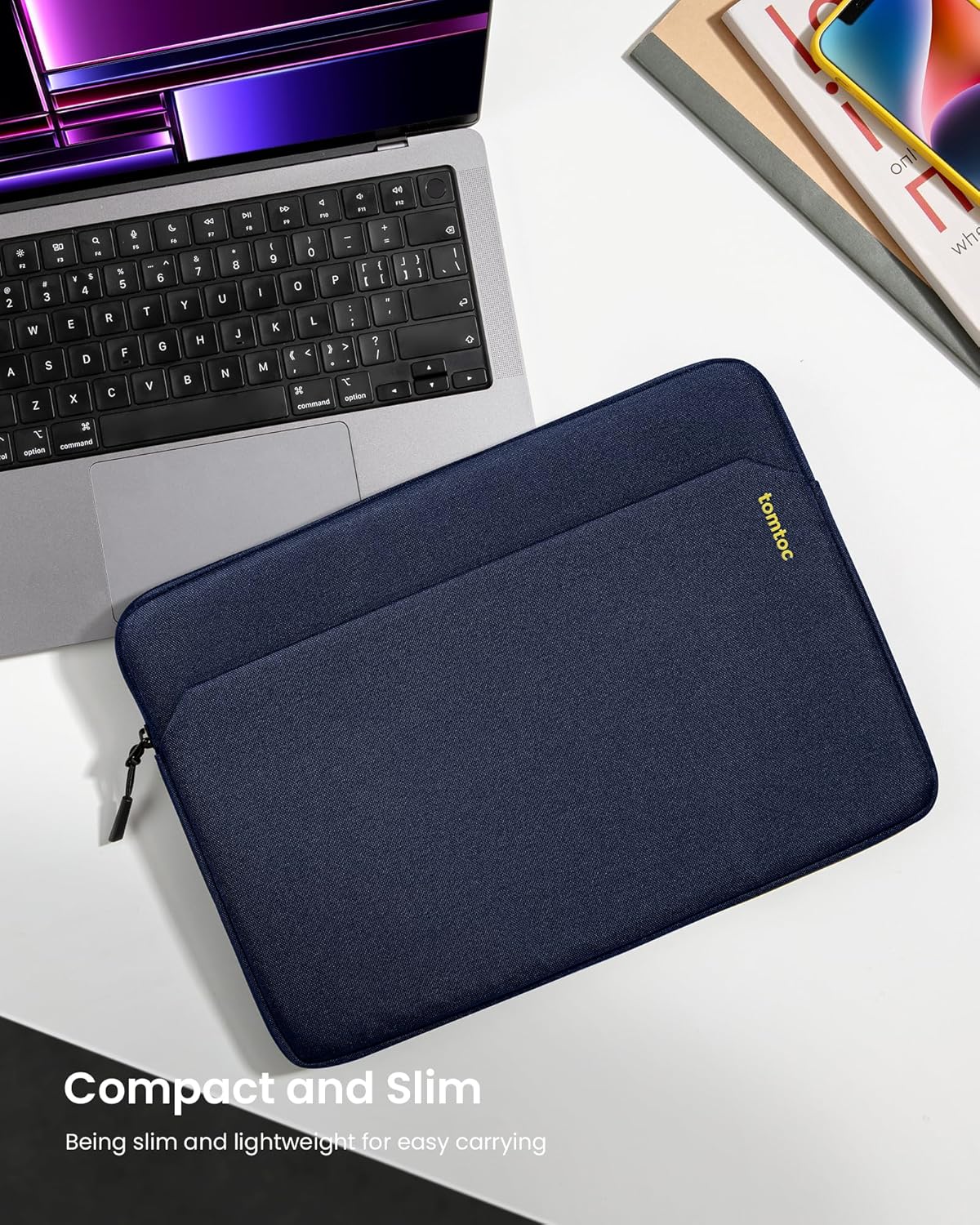 TOMTOC LIGHT A18 14 INCH LAPTOP SLEEVE NAVY BLUE A18D2B2 - Image 6